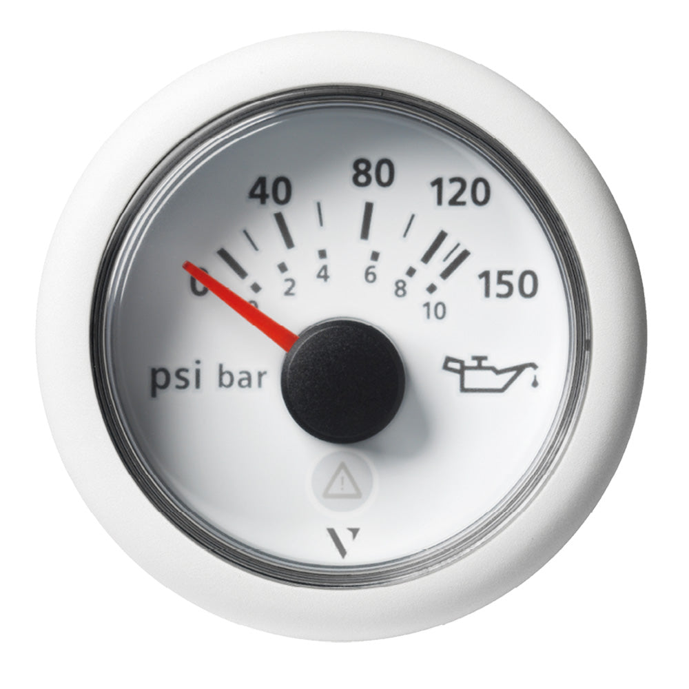 Veratron 52mm (2-1/16") ViewLine Engine Oil Temperature Pressure Gauge - 150 PSI - White Dial & Bezel